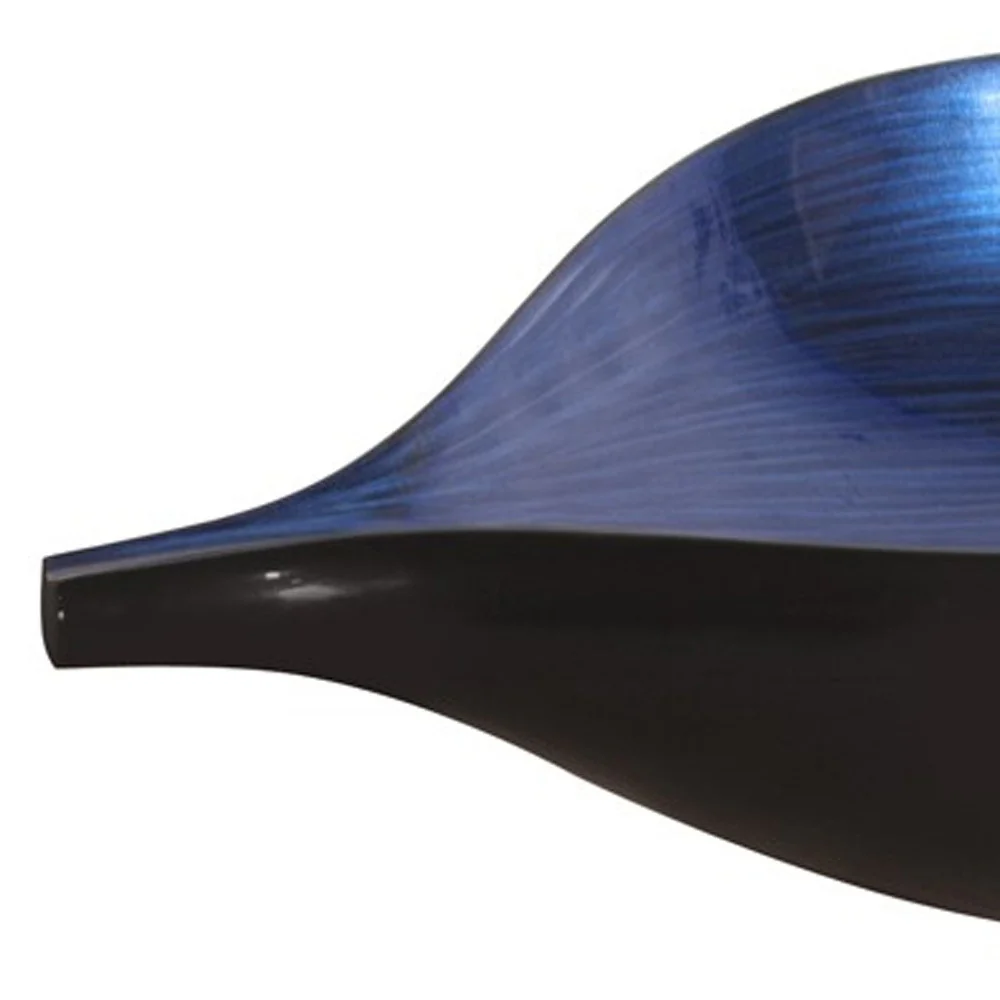 Sleek Blue and Black Lacquer Centerpiece Eye Bowl By Homeroots - Image 6