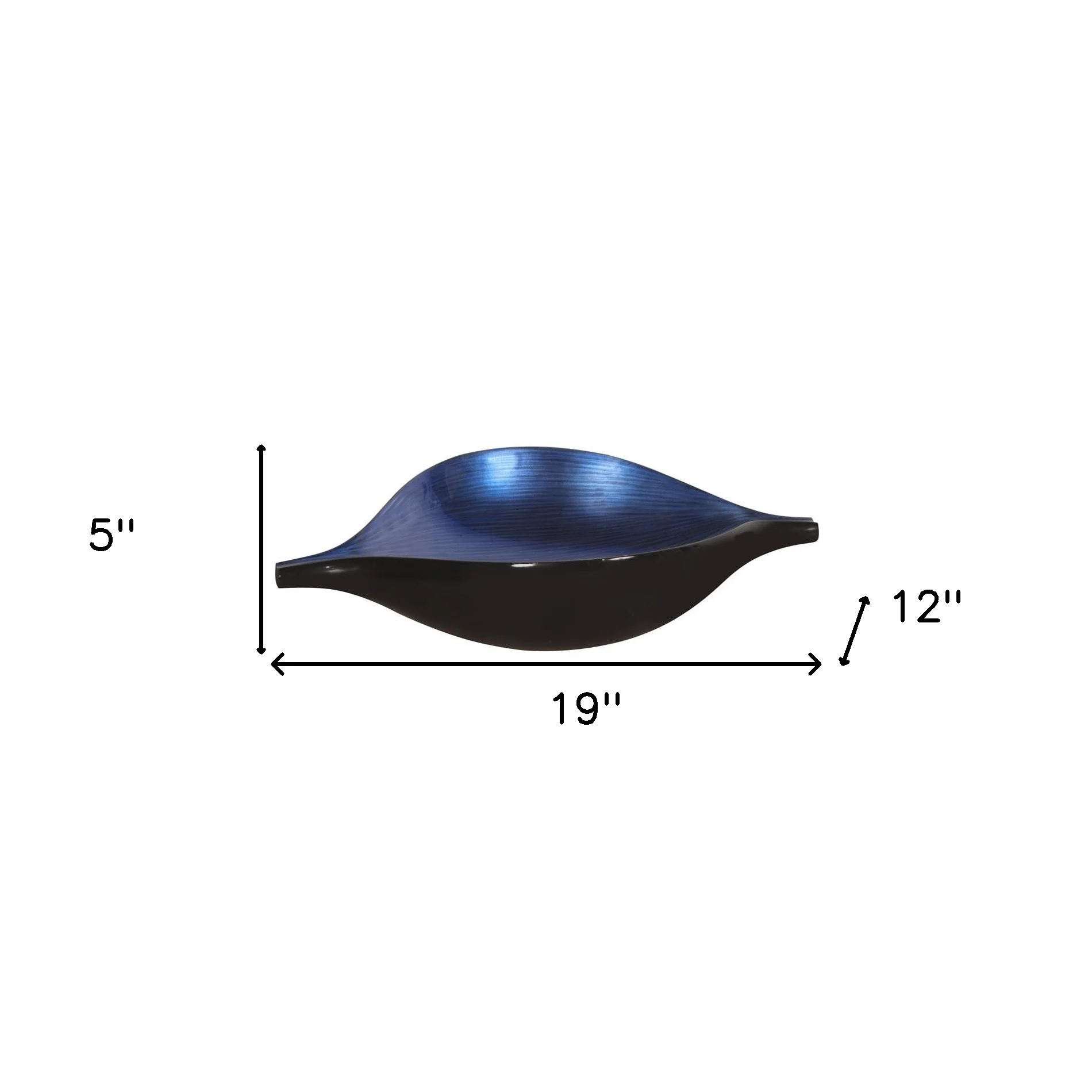 Sleek Blue and Black Lacquer Centerpiece Eye Bowl By Homeroots - Image 7