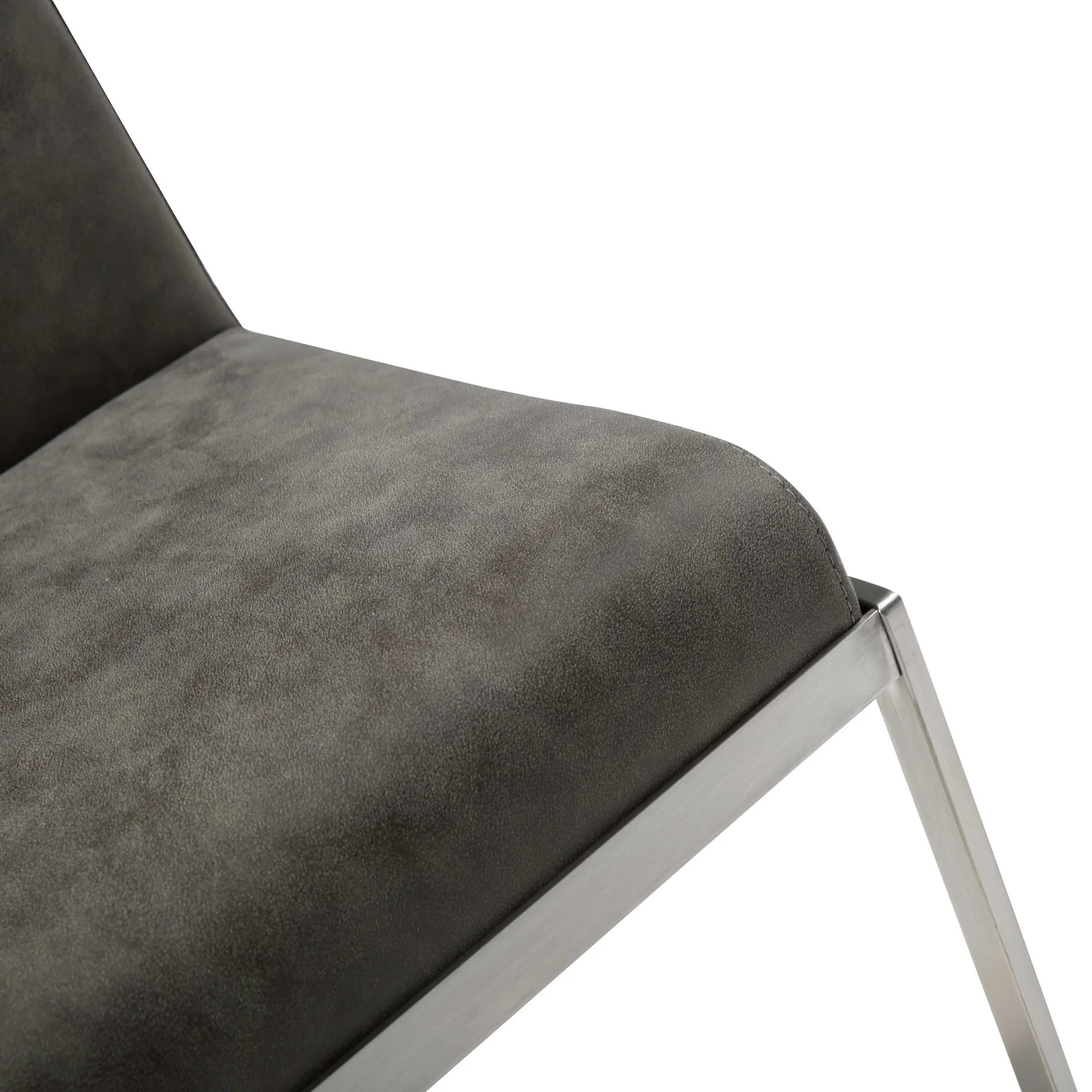 Sleek Dark Gray Faux Leather Adjustable Bar Stool By Homeroots - Image 6