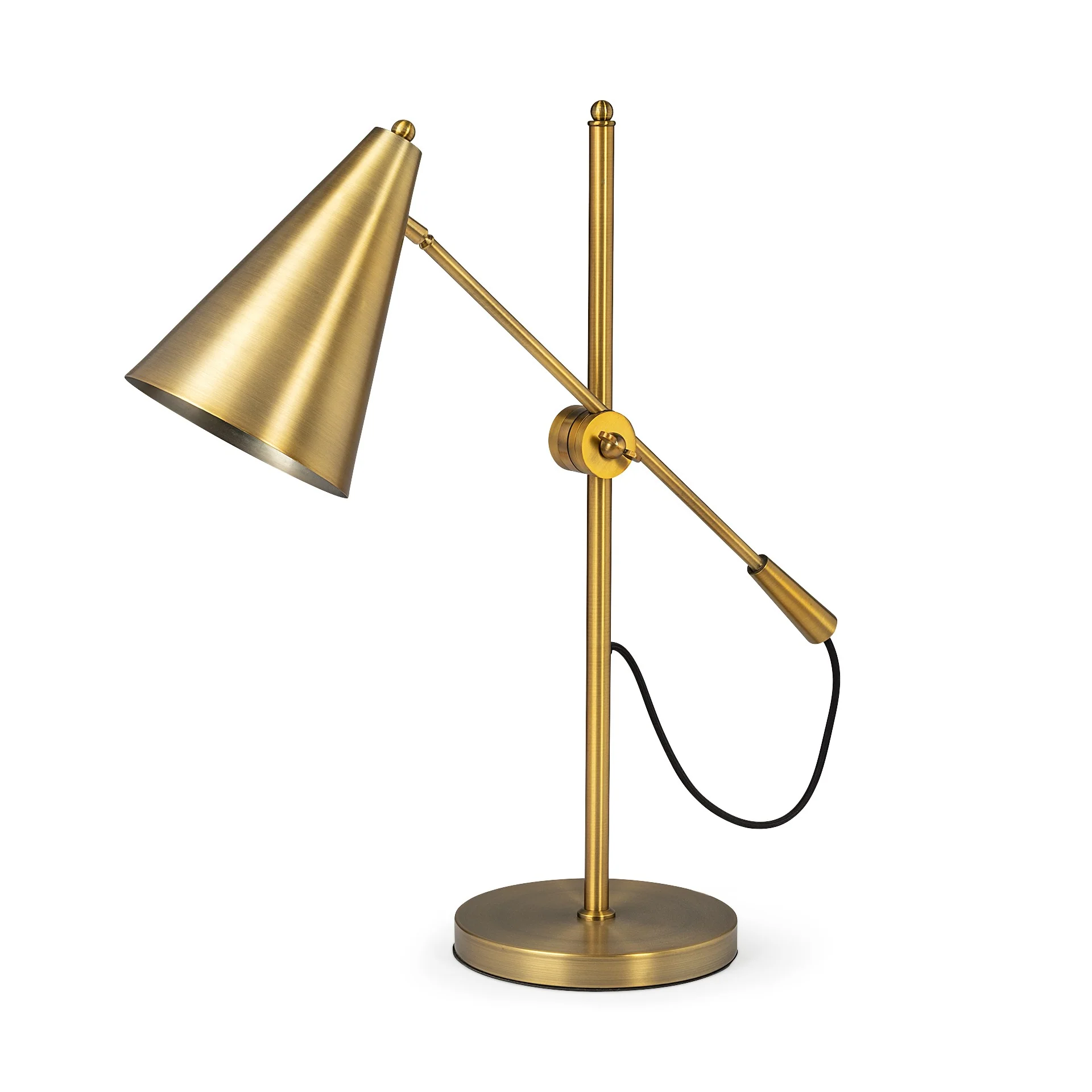 Sleek Golden Cone Adjustable Table or Desk Lamp By Homeroots - Image 2