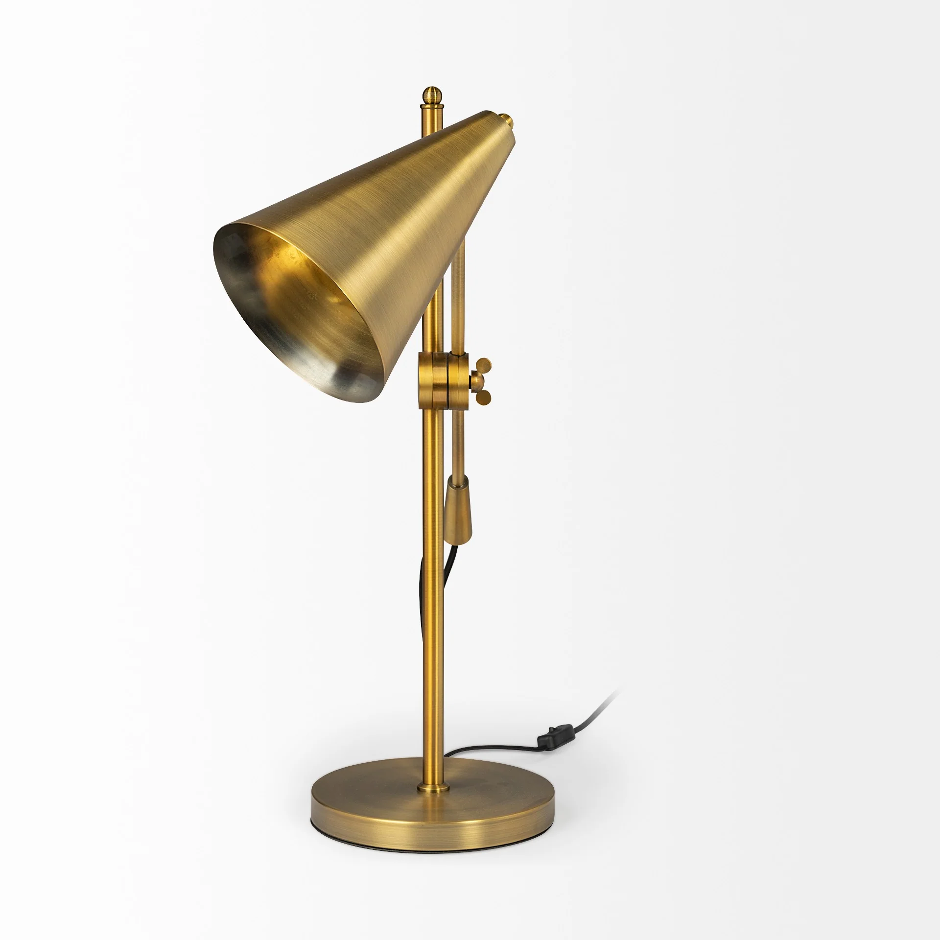 Sleek Golden Cone Adjustable Table or Desk Lamp By Homeroots - Image 4
