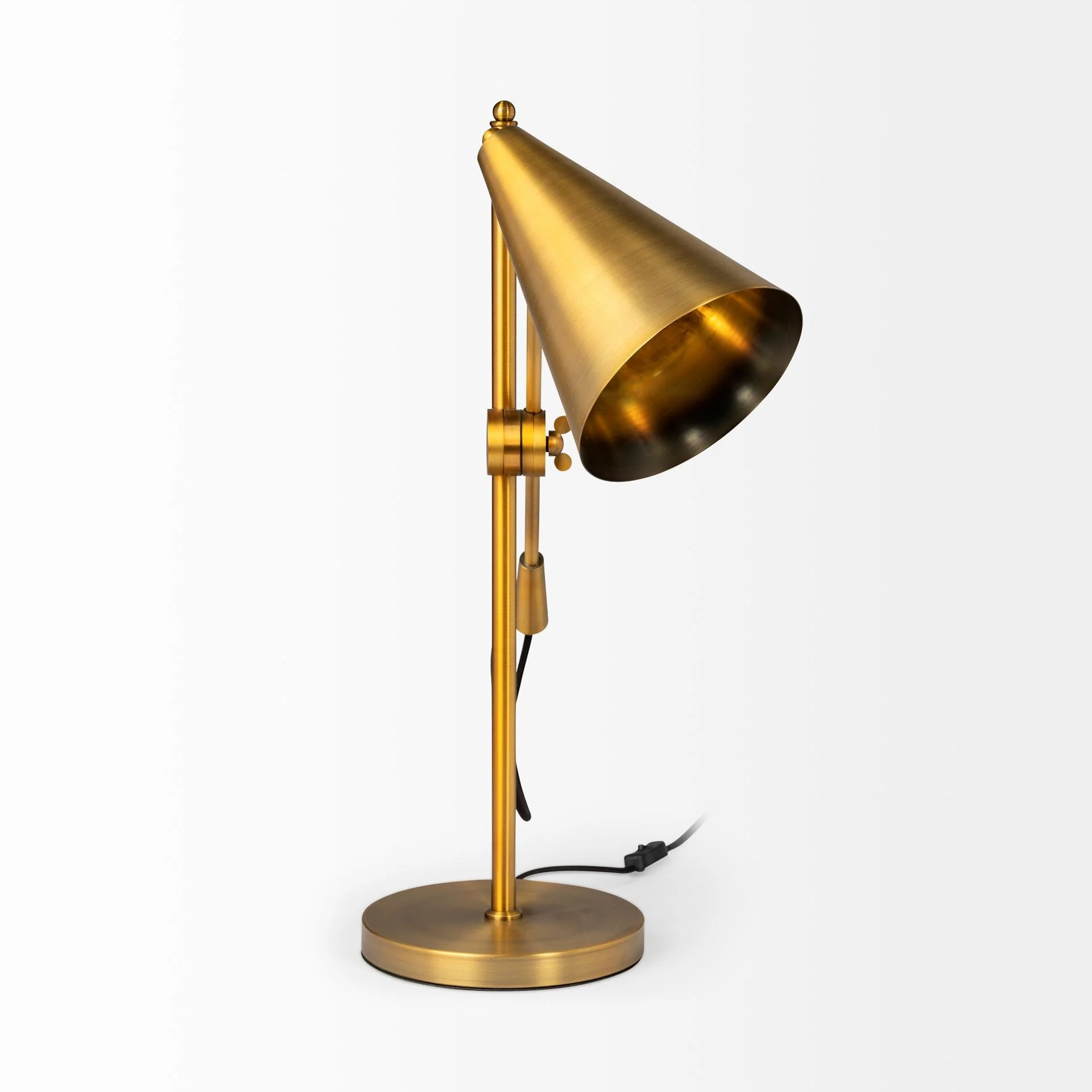 Sleek Golden Cone Adjustable Table or Desk Lamp By Homeroots - Image 5