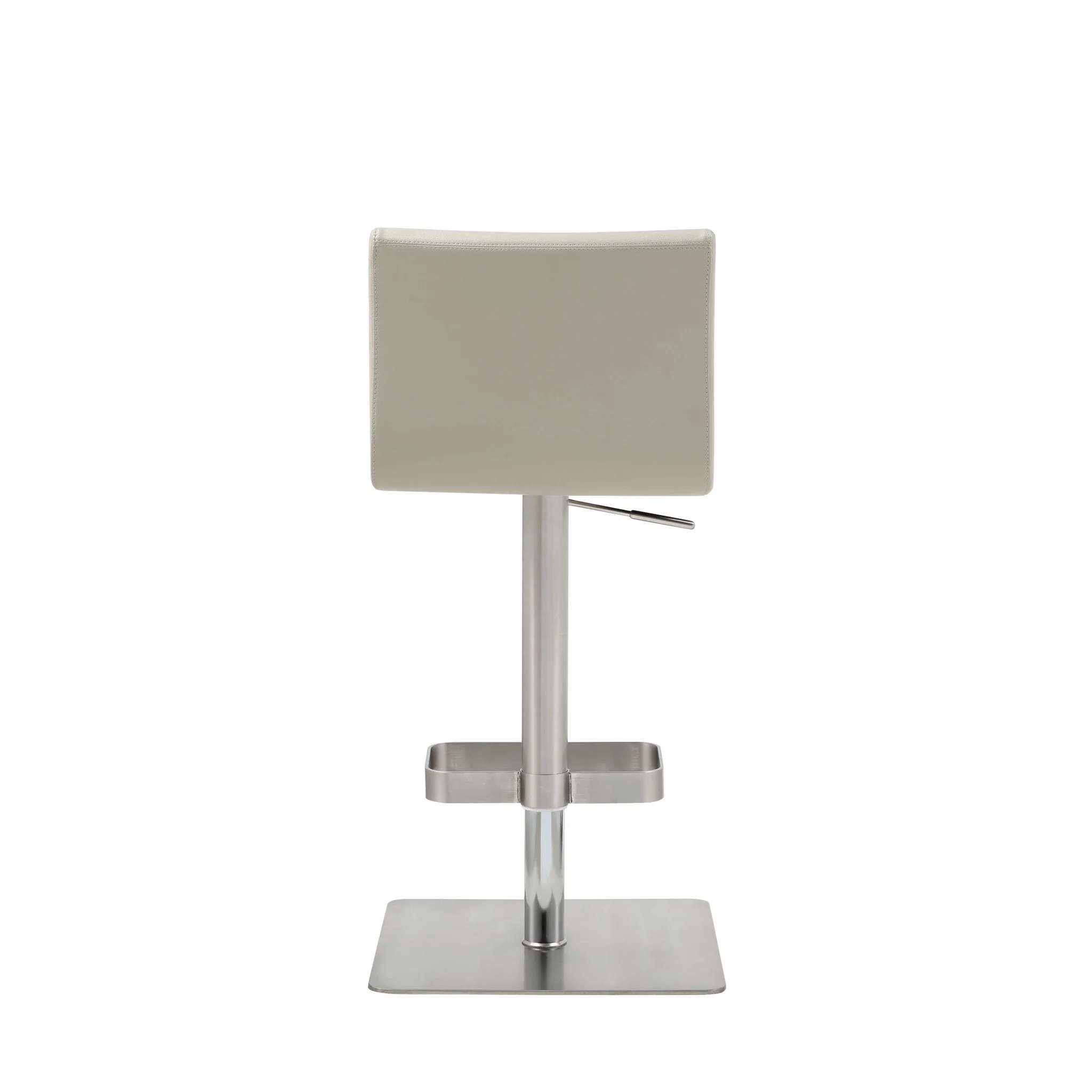 Sleek Light Gray Faux Leather Adjustable Bar Stool By Homeroots - Image 4