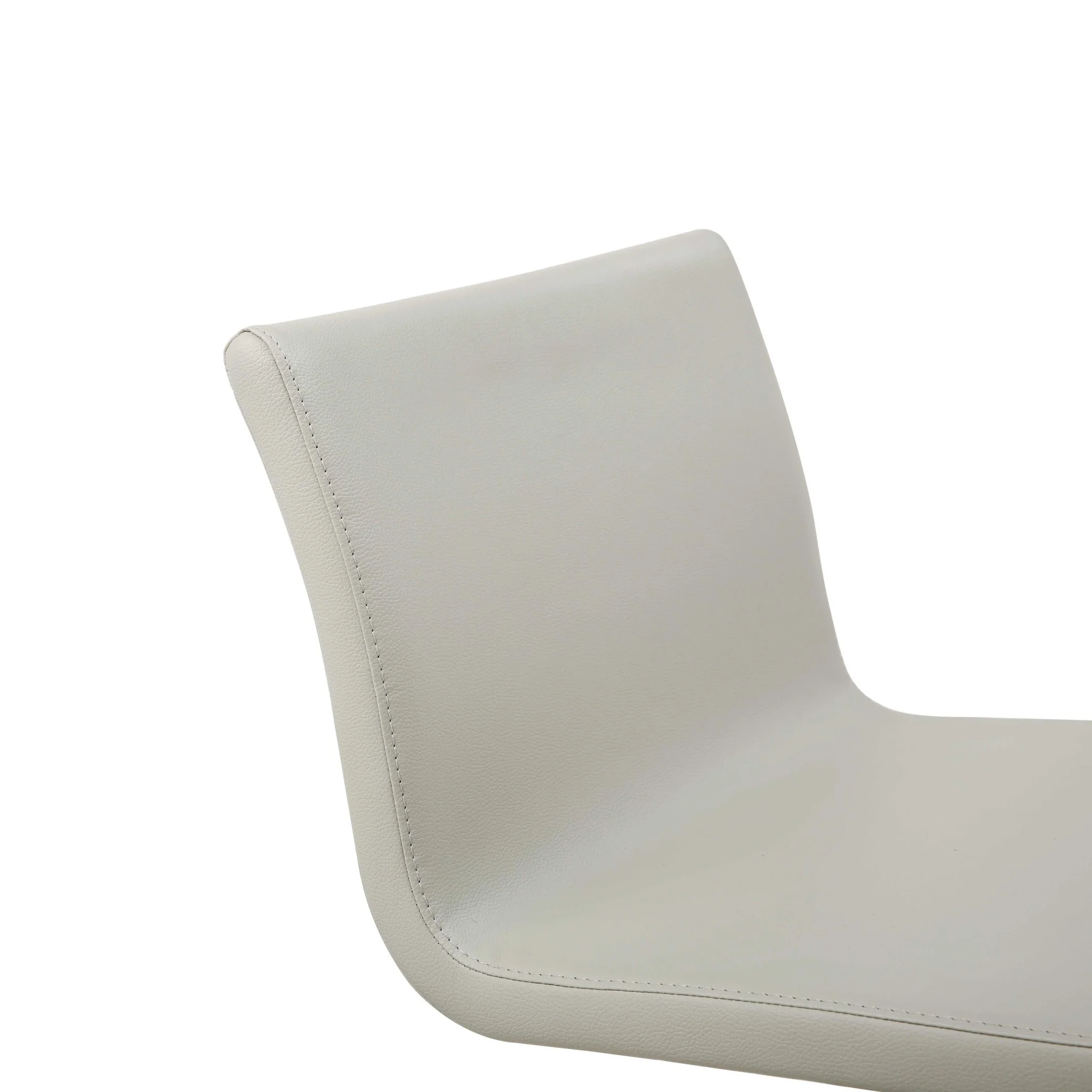 Sleek Light Gray Faux Leather Adjustable Bar Stool By Homeroots - Image 5