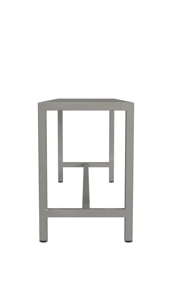Sleek Modern Brushed Nickel Bench By Homeroots - Image 3