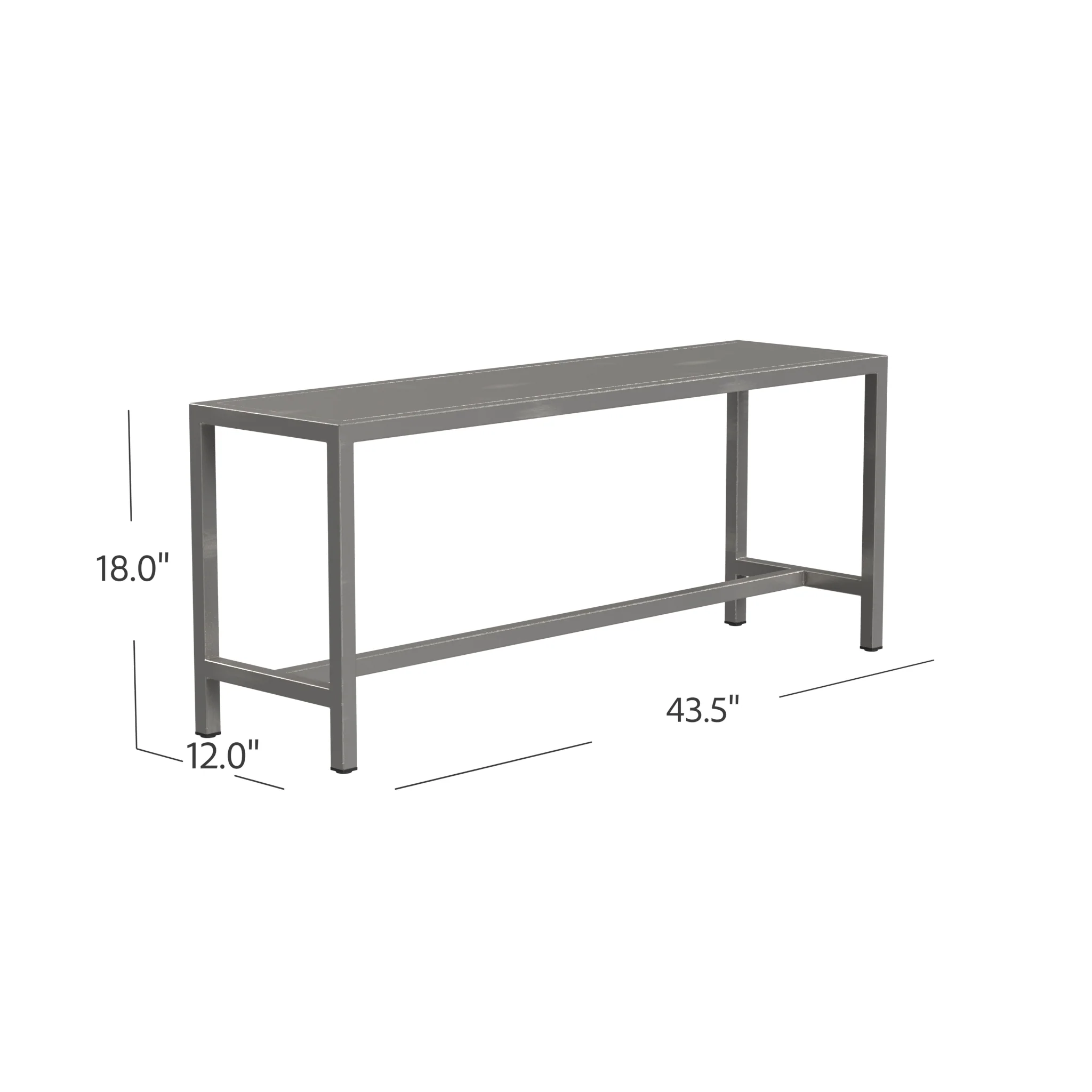 Sleek Modern Brushed Nickel Bench By Homeroots - Image 6