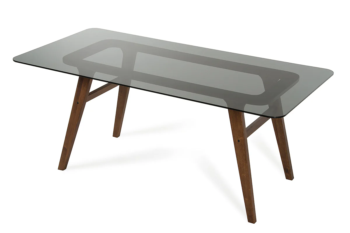 Sleek Smoke Tempered Glass Dining Table By Homeroots - Image 2