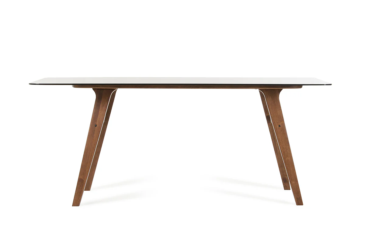 Sleek Smoke Tempered Glass Dining Table By Homeroots - Image 3