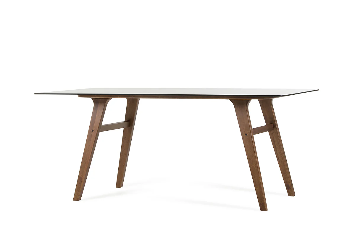 Sleek Smoke Tempered Glass Dining Table By Homeroots - Image 4