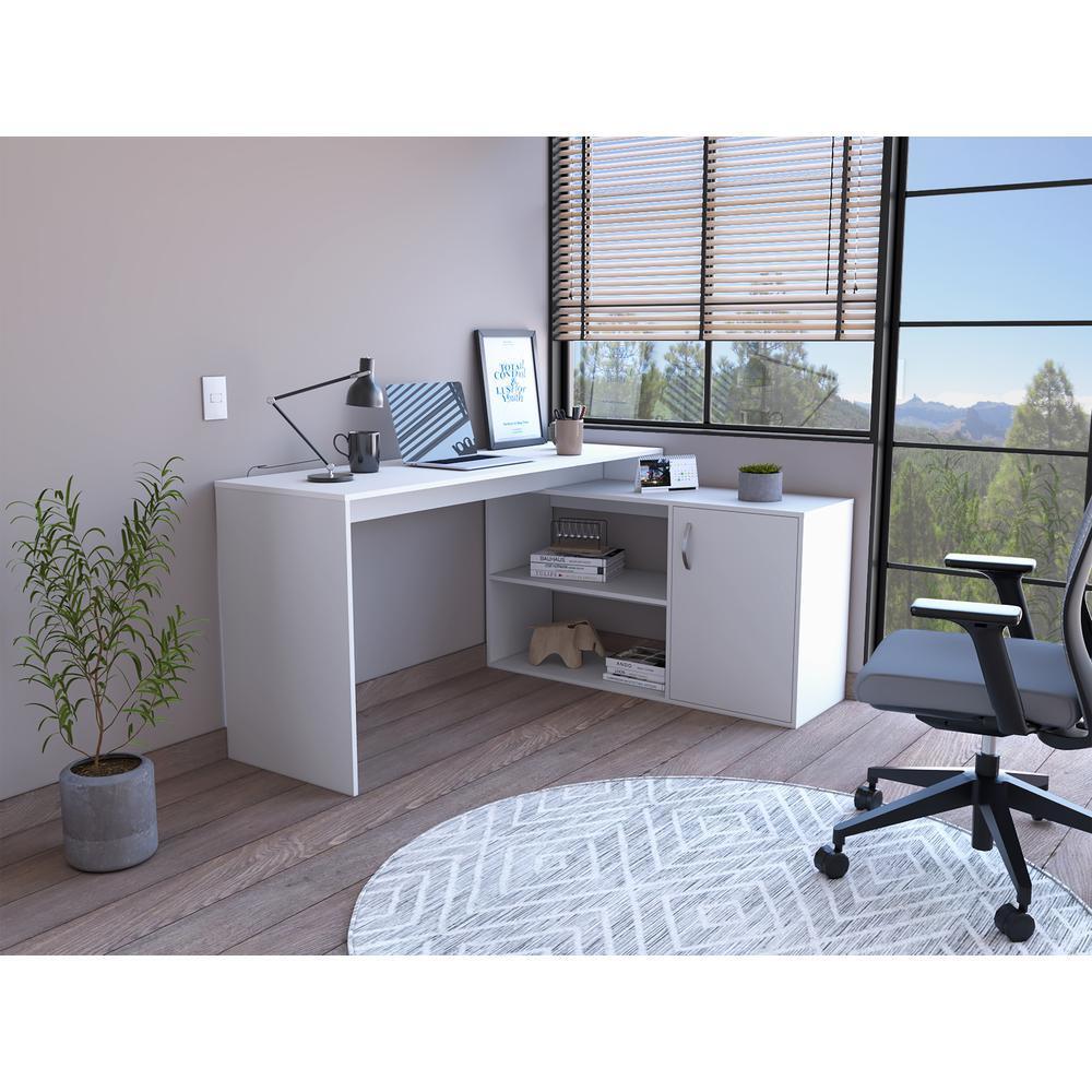 Sleek Smokey Oak L Shape Office Desk By Homeroots - Image 10