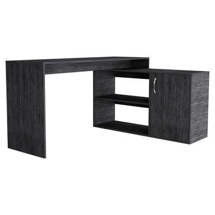 Sleek Smokey Oak L Shape Office Desk By Homeroots - Image 2