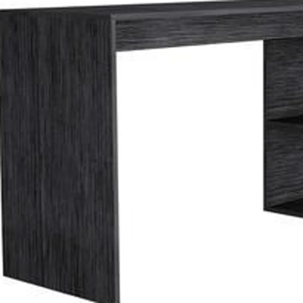 Sleek Smokey Oak L Shape Office Desk By Homeroots - Image 5