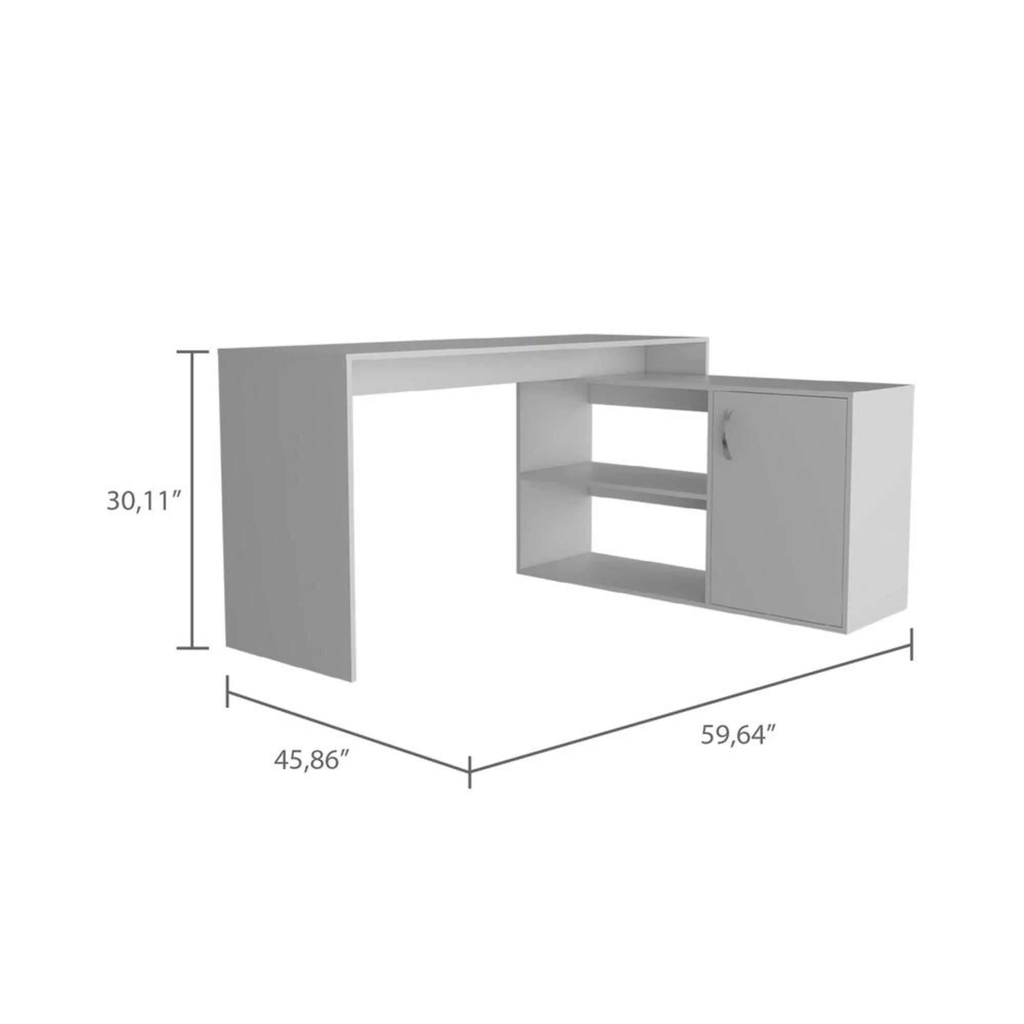 Sleek Smokey Oak L Shape Office Desk By Homeroots - Image 8