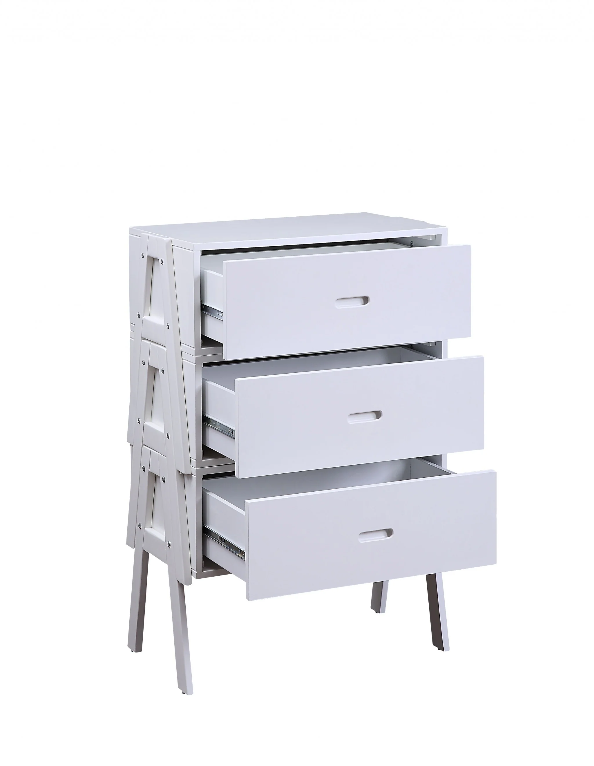 Sleek White Rectangular Convertible Coffee Table By Homeroots - Image 3