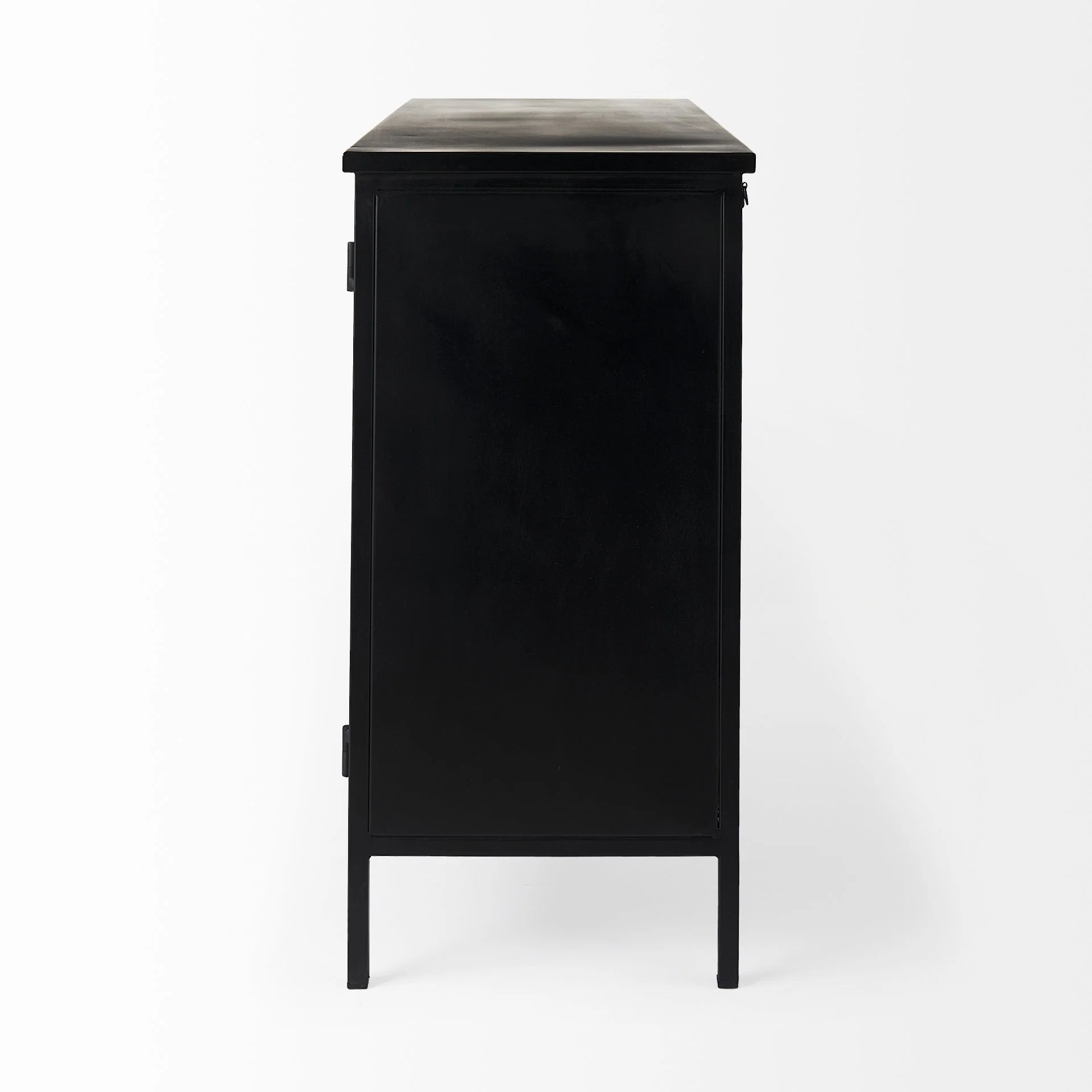 Slender Sleek Black Two Door Glass Cabinet By Homeroots - Image 3