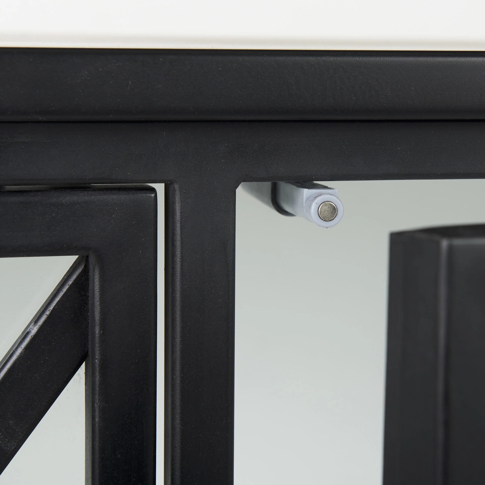 Slender Sleek Black Two Door Glass Cabinet By Homeroots - Image 6