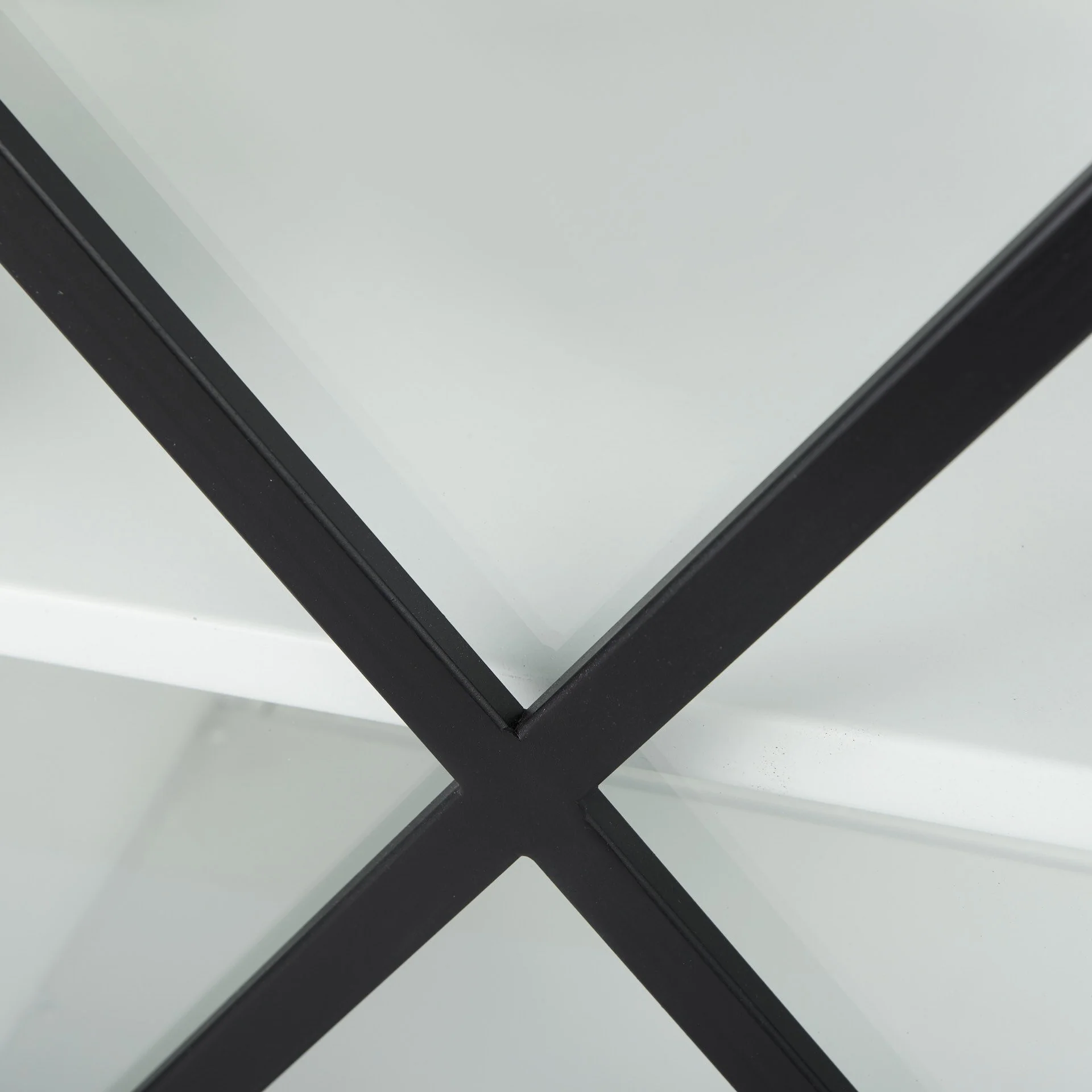 Slender Sleek Black Two Door Glass Cabinet By Homeroots - Image 9