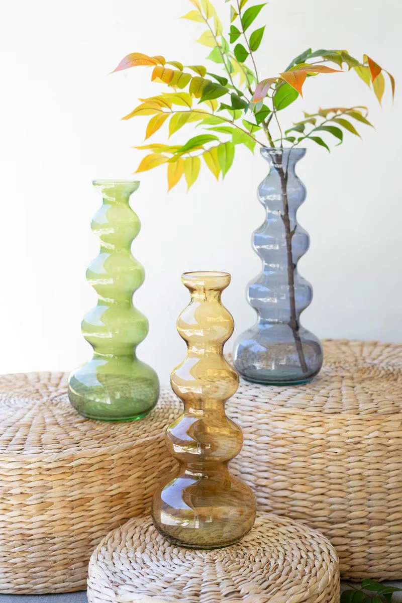 Small Glass Bubble Vase - Smoke By Kalalou - Image 3