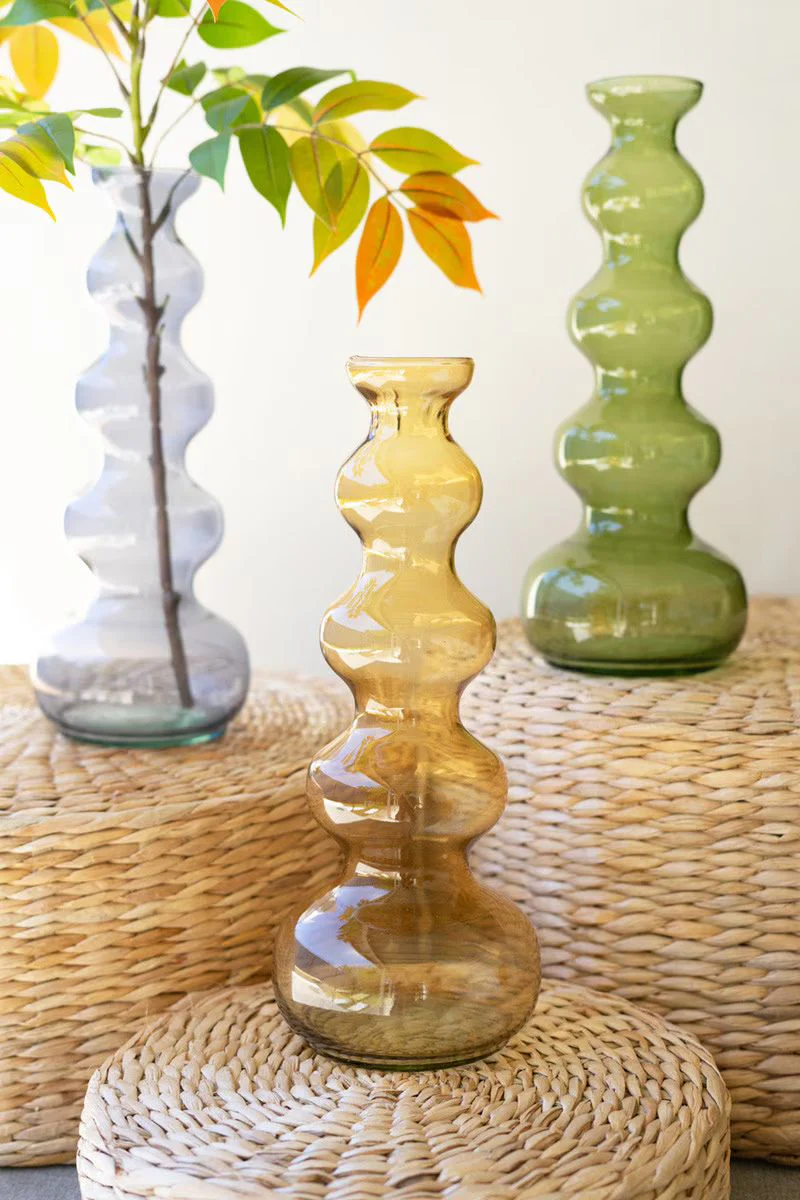 Small Glass Bubble Vase - Smoke By Kalalou - Image 4