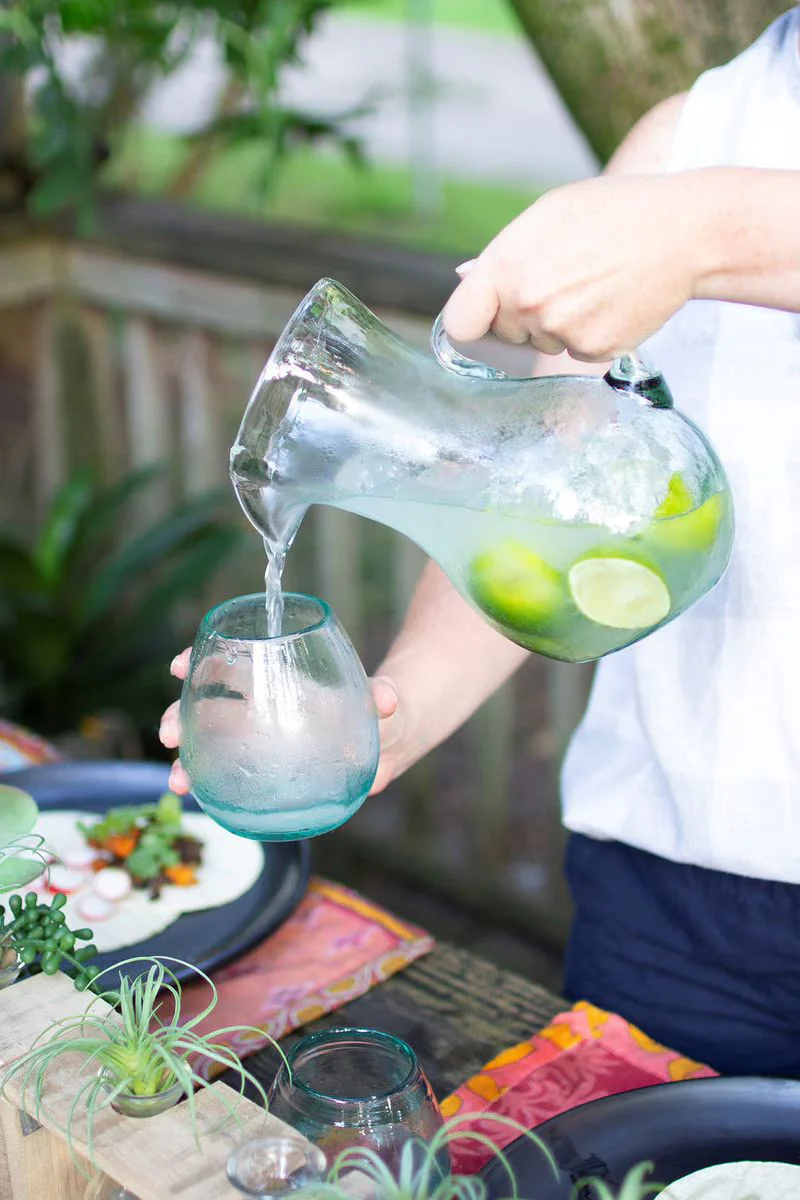 Small Glass Tilted Pitcher (Min 2) By Kalalou - Image 2