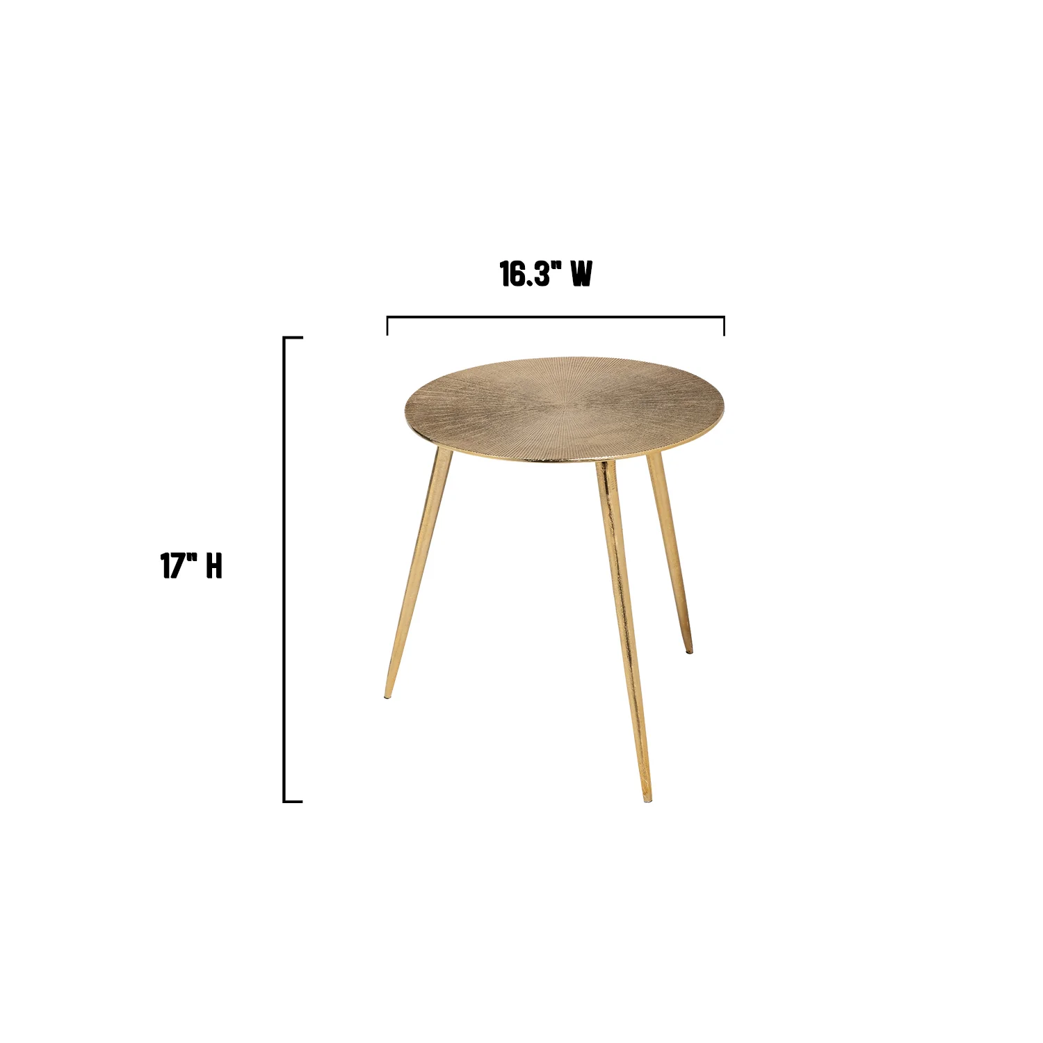 Small Gold Finish Round Starburst Accent Table By Homeroots - Image 2