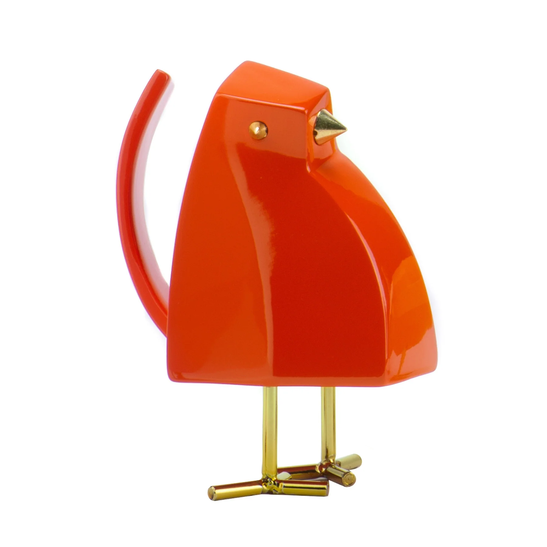 Small Orange and Gold Bird Sculpture By Homeroots - Image 2
