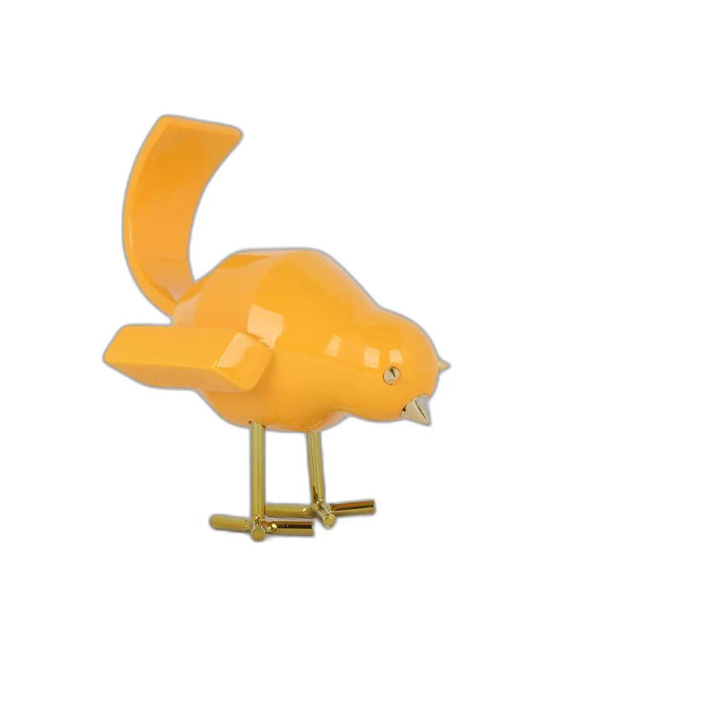 Small Orange and Gold Bird Sculpture By Homeroots - Image 5