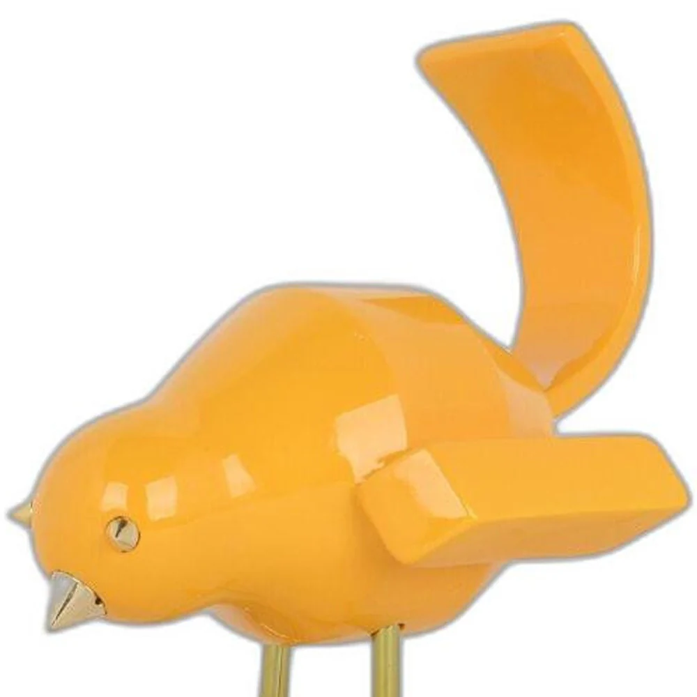 Small Orange and Gold Bird Sculpture By Homeroots - Image 6