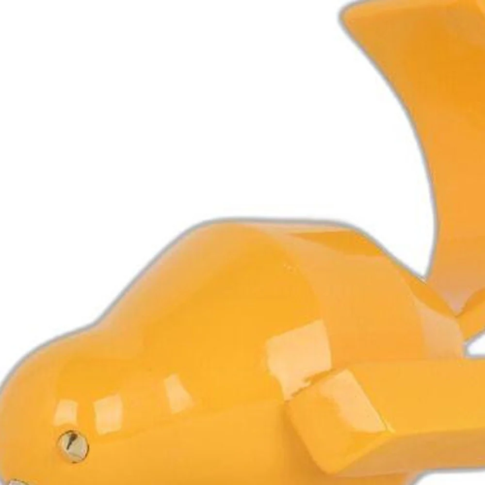 Small Orange and Gold Bird Sculpture By Homeroots - Image 7