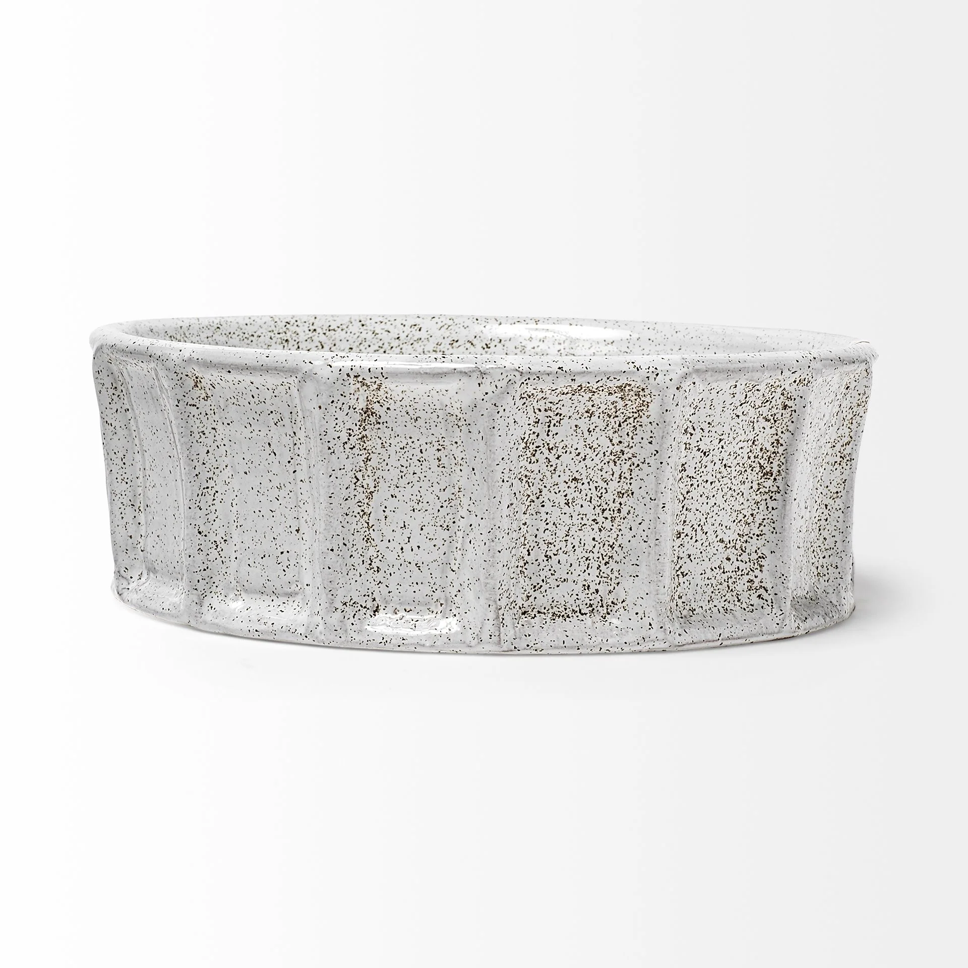Small White Ceramic Bowl By Homeroots - Image 2