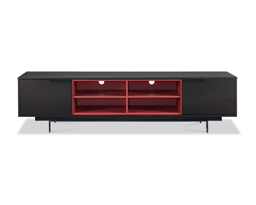 Smoke Oak Veneer TV Unit By Homeroots - Image 3