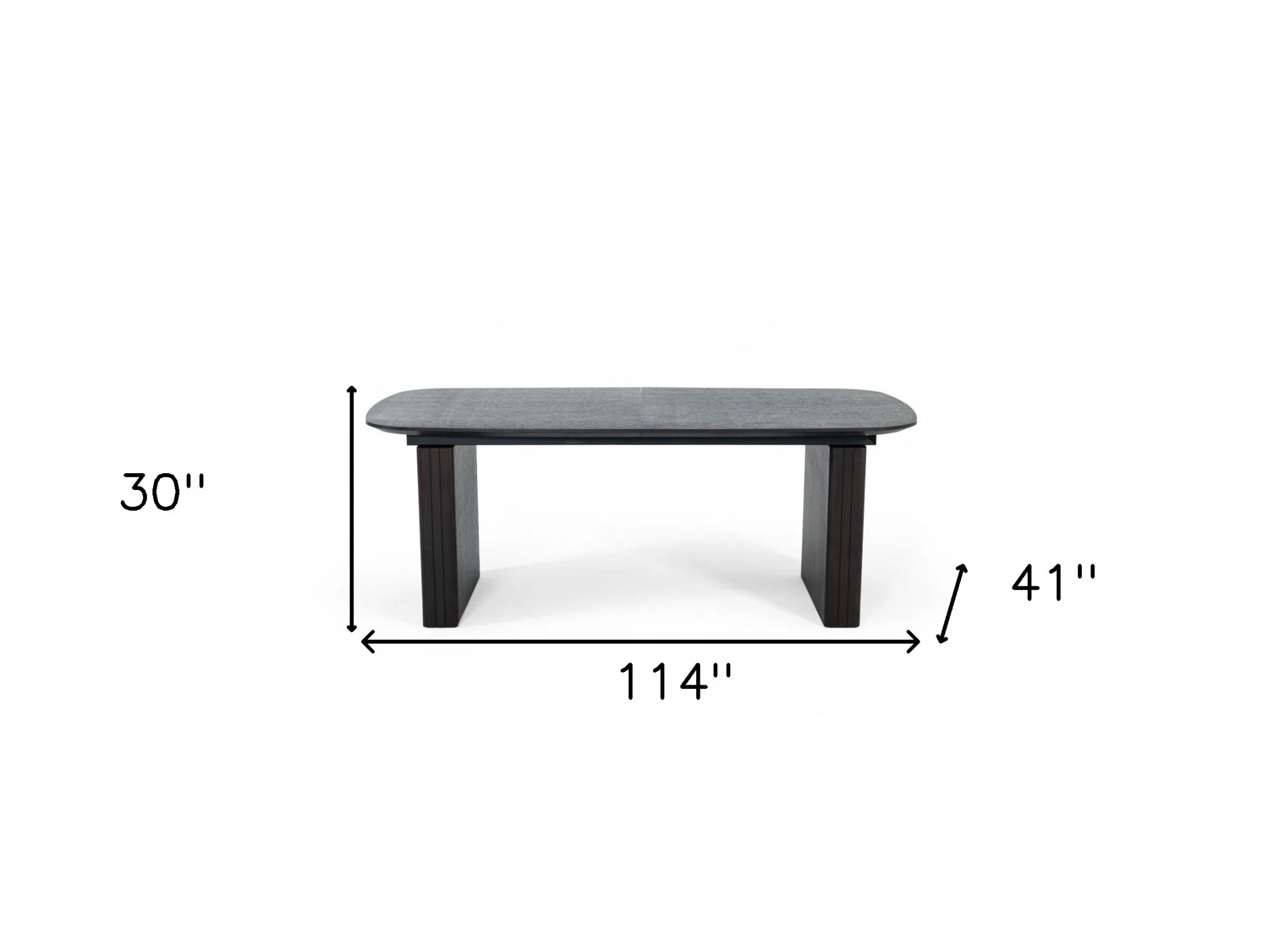 Smoked Rectangular Manufactured Wood Self-Storing Leaf Dining Table By Homeroots - Image 3