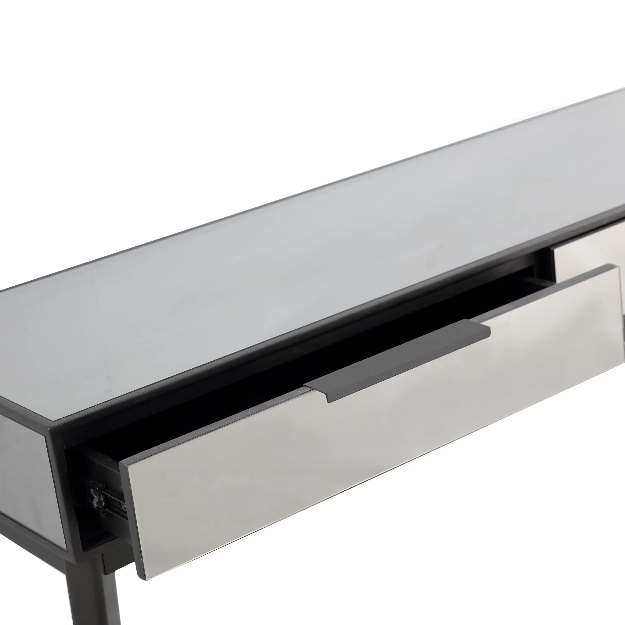 Smokey Grey Mirror and Console Table By Homeroots - Image 2