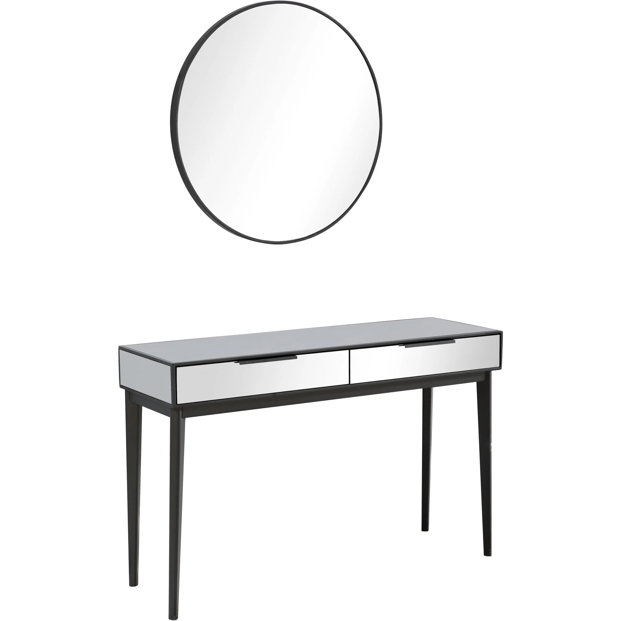 Smokey Grey Mirror and Console Table By Homeroots - Image 5