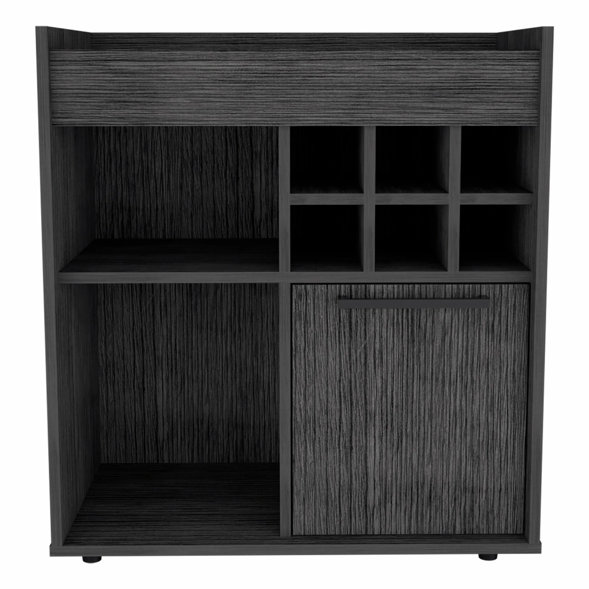 Smokey Oak Bar Cabinet with One Door Panel By Homeroots - Image 2