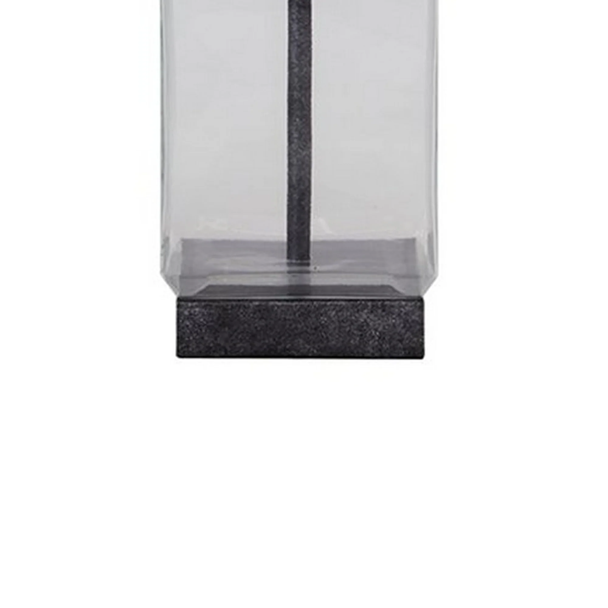 Smoky Glass Frame Table Lamp With Fabric Shade Light Gray And Clear By Benzara - Image 2
