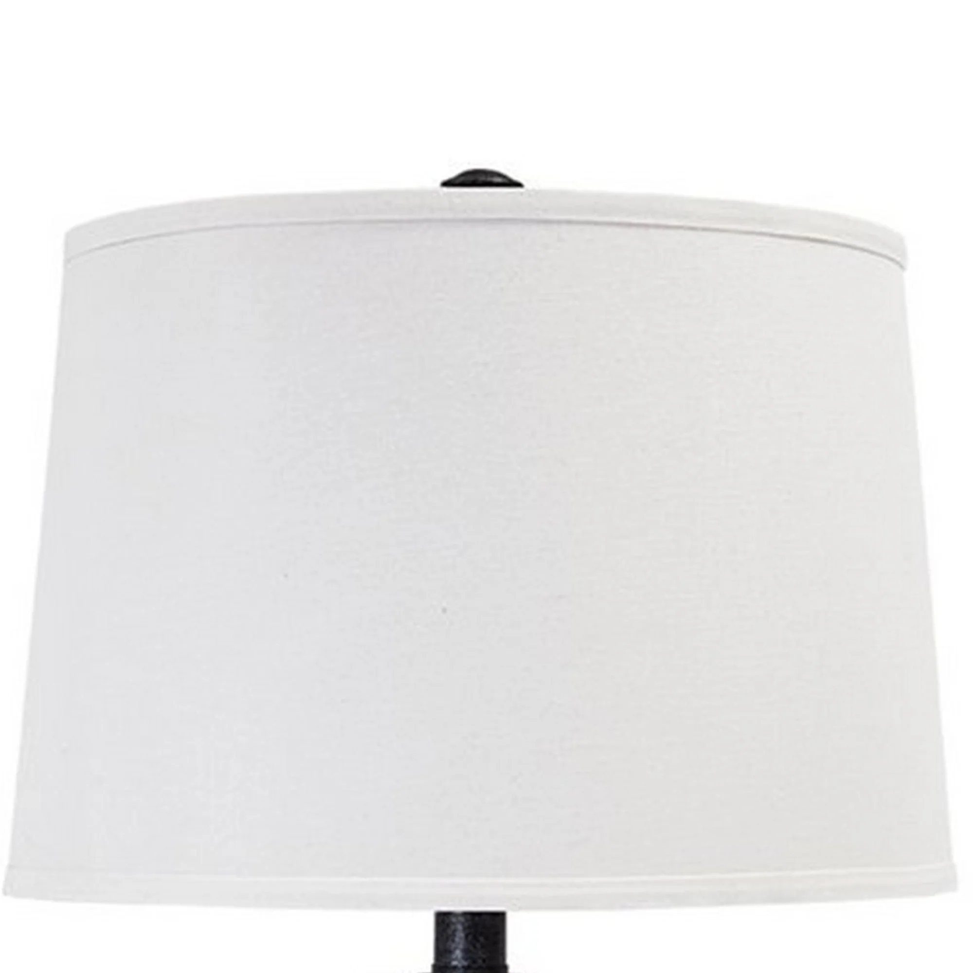 Smoky Glass Frame Table Lamp With Fabric Shade Light Gray And Clear By Benzara - Image 5