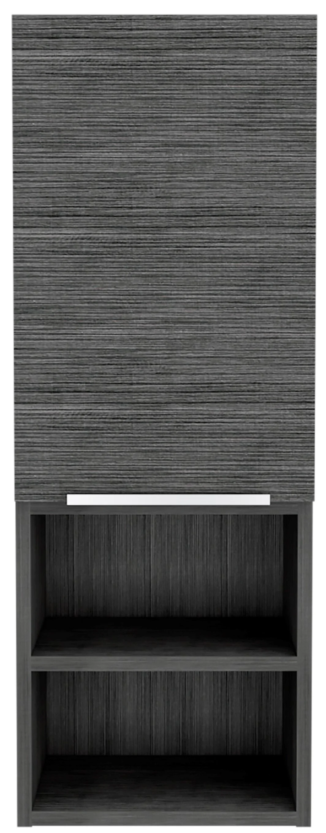 Smoky Gray Oak Accent Cabinet With Three Shelves By Homeroots - Image 2