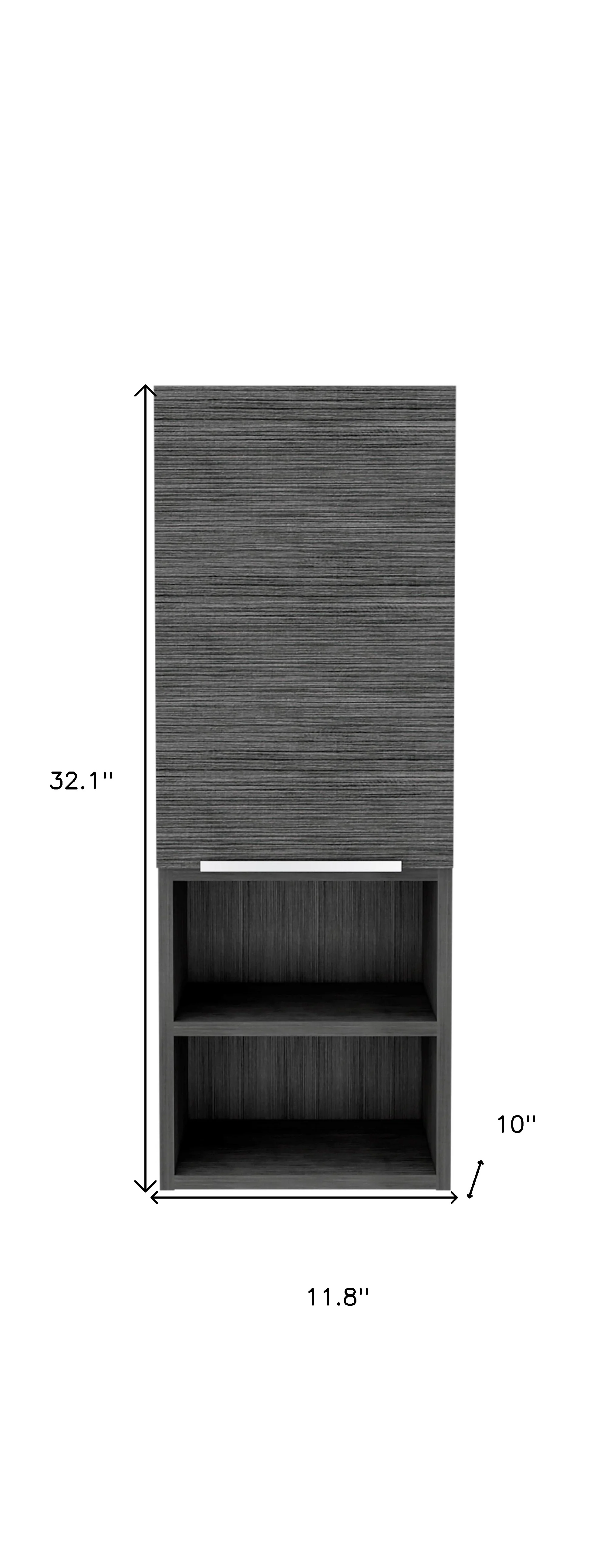 Smoky Gray Oak Accent Cabinet With Three Shelves By Homeroots - Image 6