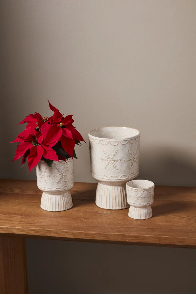 Snowflurry Footed Pot 6.75"x 9.75" By Accent Decor - Image 4