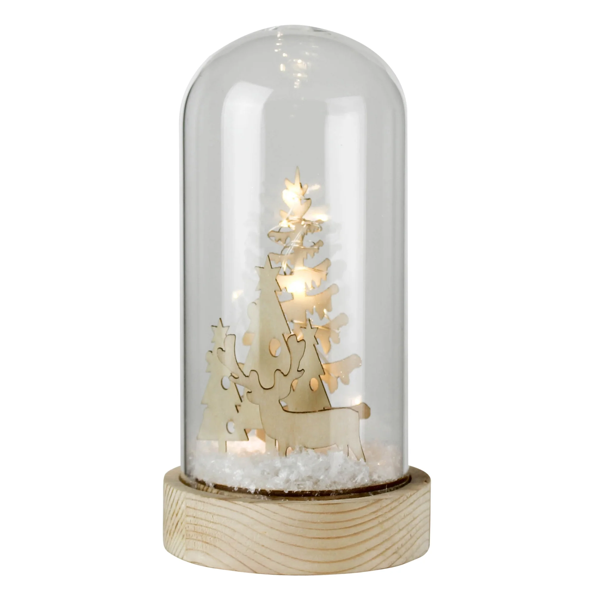 Snowglobe, Glass & Wood - Large Set Of 2 By HomArt - Image 2