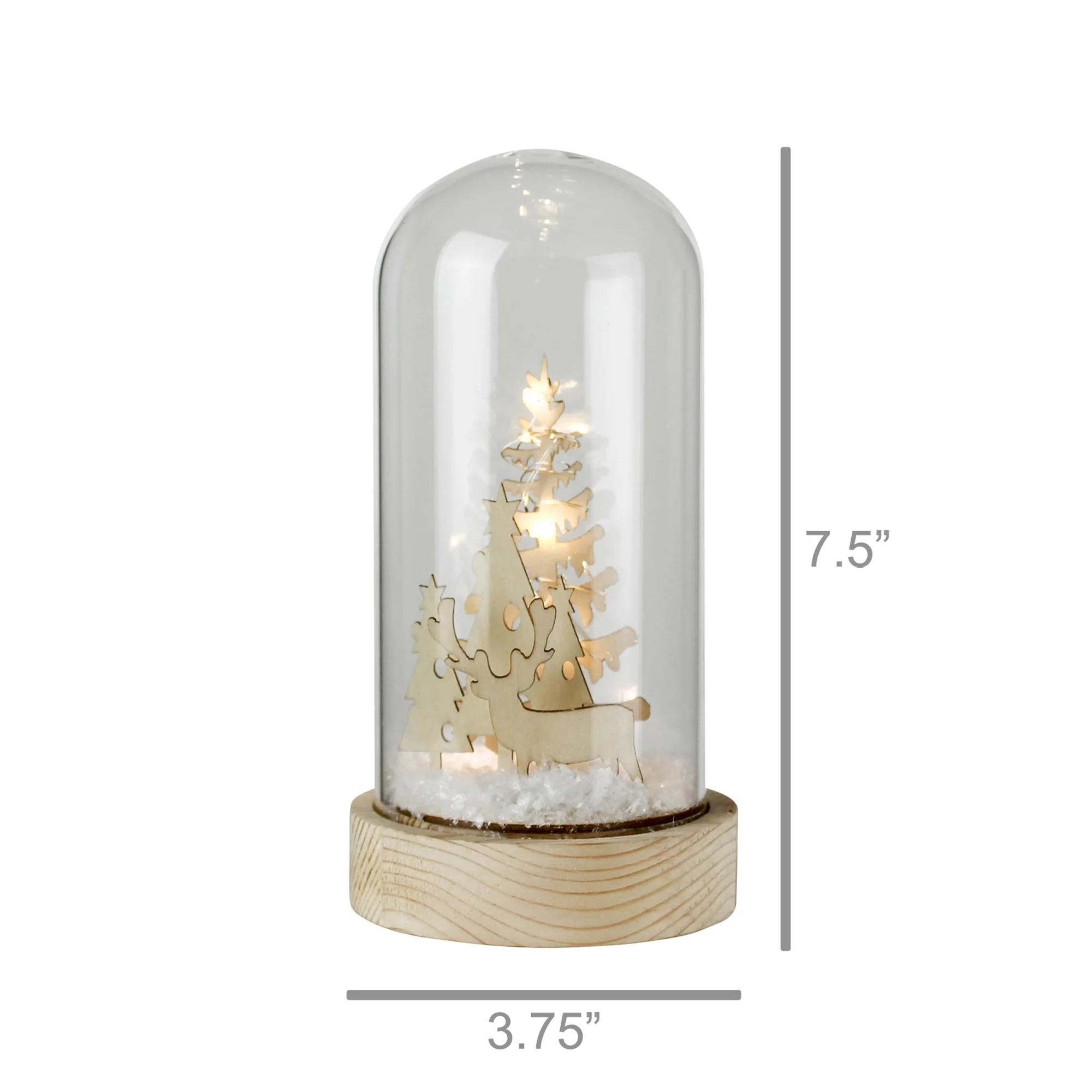 Snowglobe, Glass & Wood - Large Set Of 2 By HomArt - Image 3