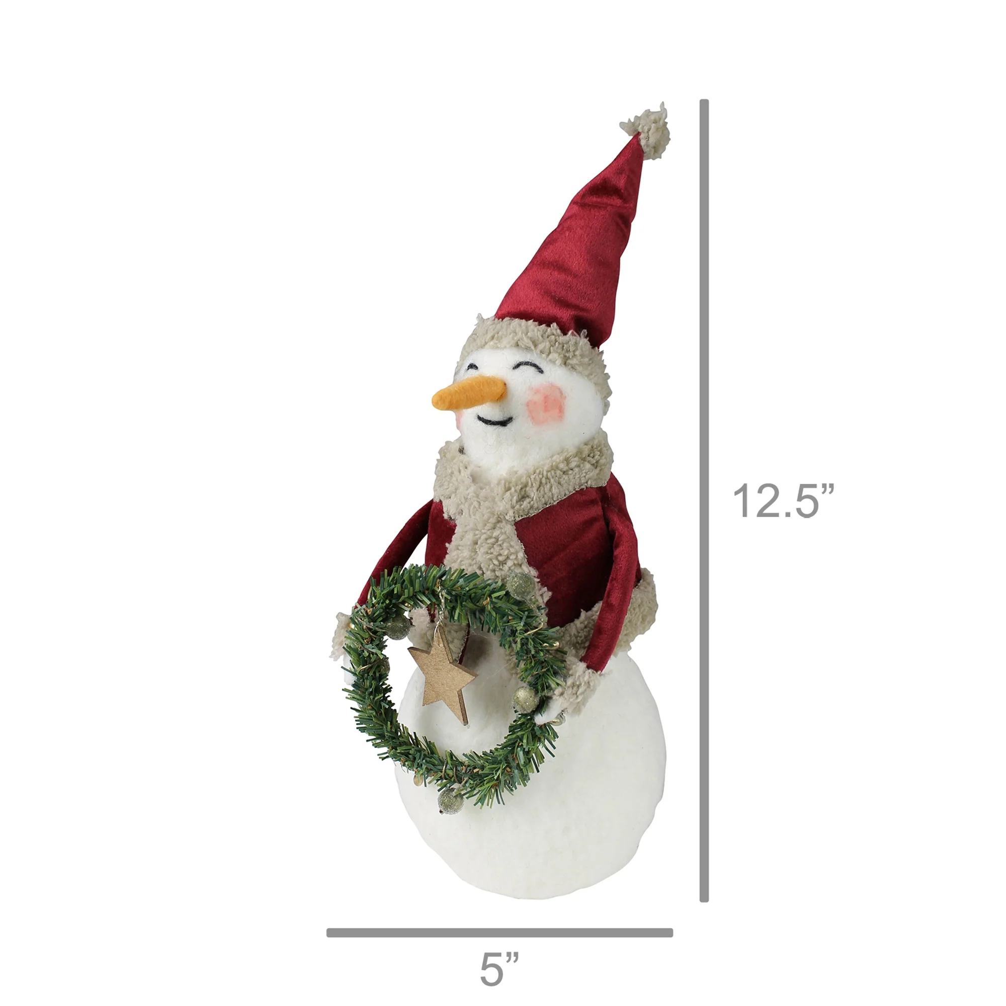 Snowman with Wreath, Felt Set Of 2 By HomArt - Image 2