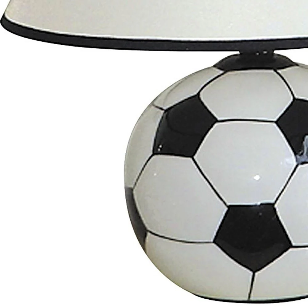 Soccer Shaped Table Lamp with White Shade By Homeroots - Image 3