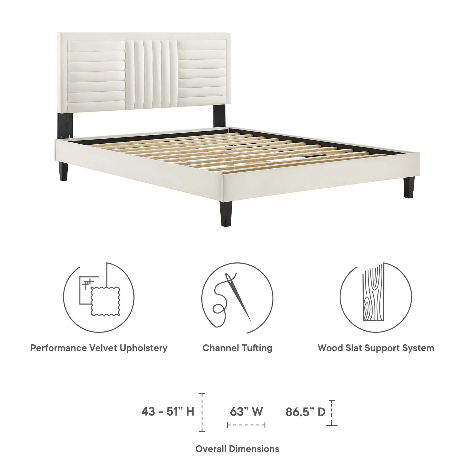 Sofia Channel Tufted Performance Velvet Full Platform Bed By Modway - MOD-6999 - Image 29