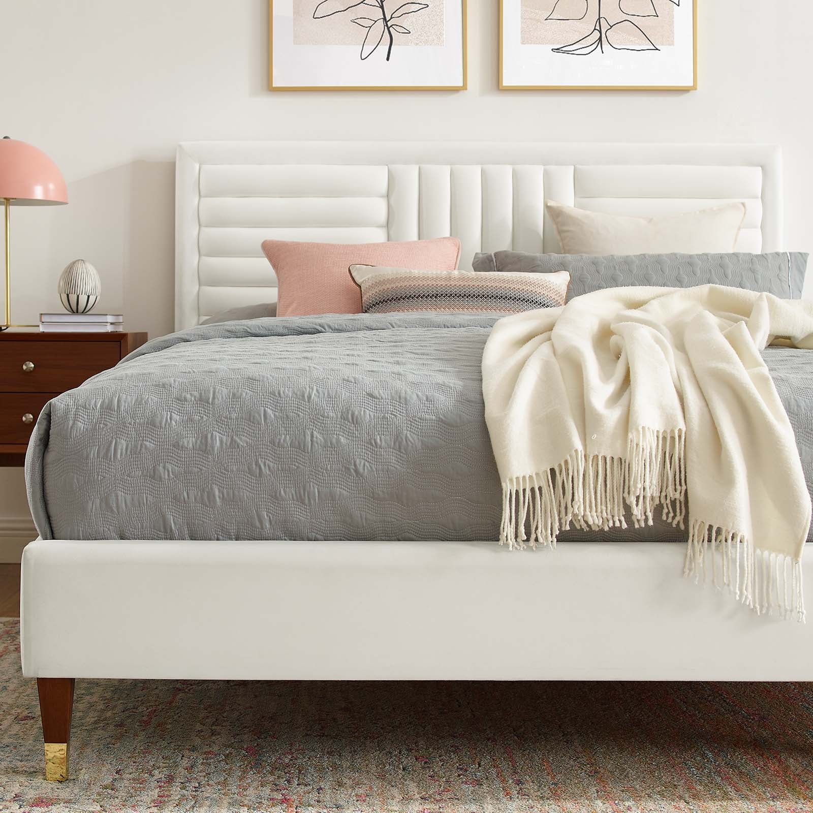 Sofia Channel Tufted Performance Velvet King Platform Bed By Modway - MOD-7007 - Image 31