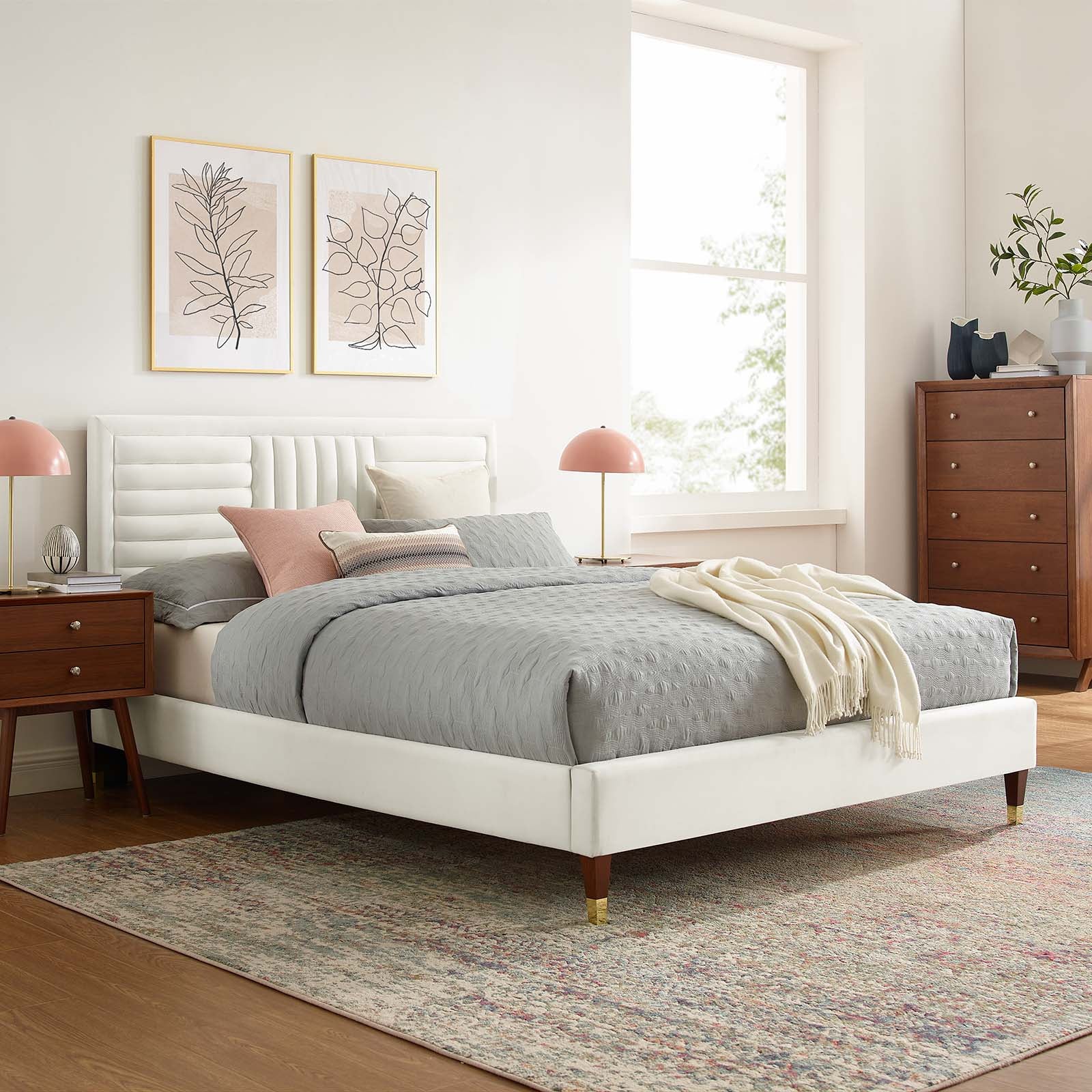 Sofia Channel Tufted Performance Velvet King Platform Bed By Modway - MOD-7007 - Image 32