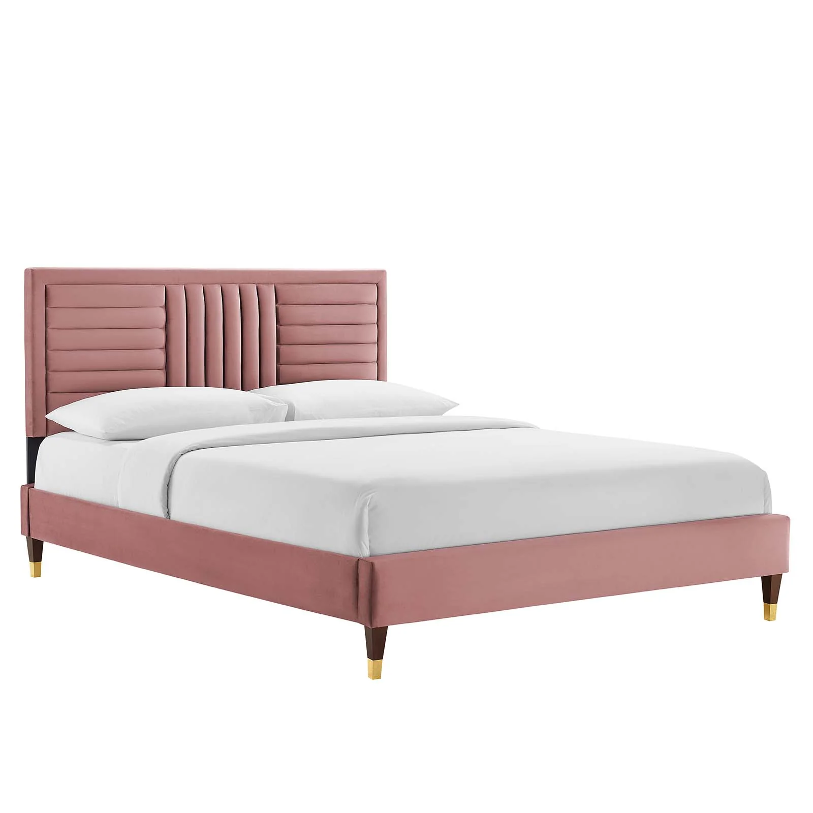 Sofia Channel Tufted Performance Velvet King Platform Bed By Modway - MOD-7007 - Image 9