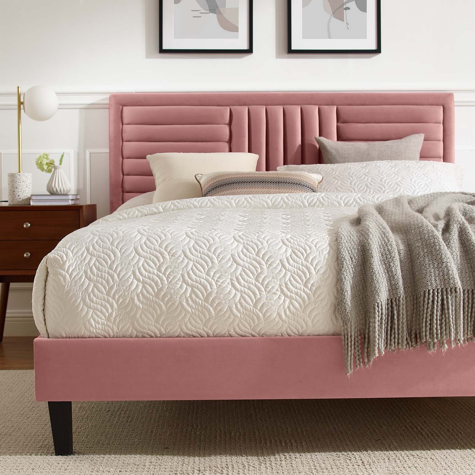 Sofia Channel Tufted Performance Velvet King Platform Bed By Modway - MOD-7011 - Image 14
