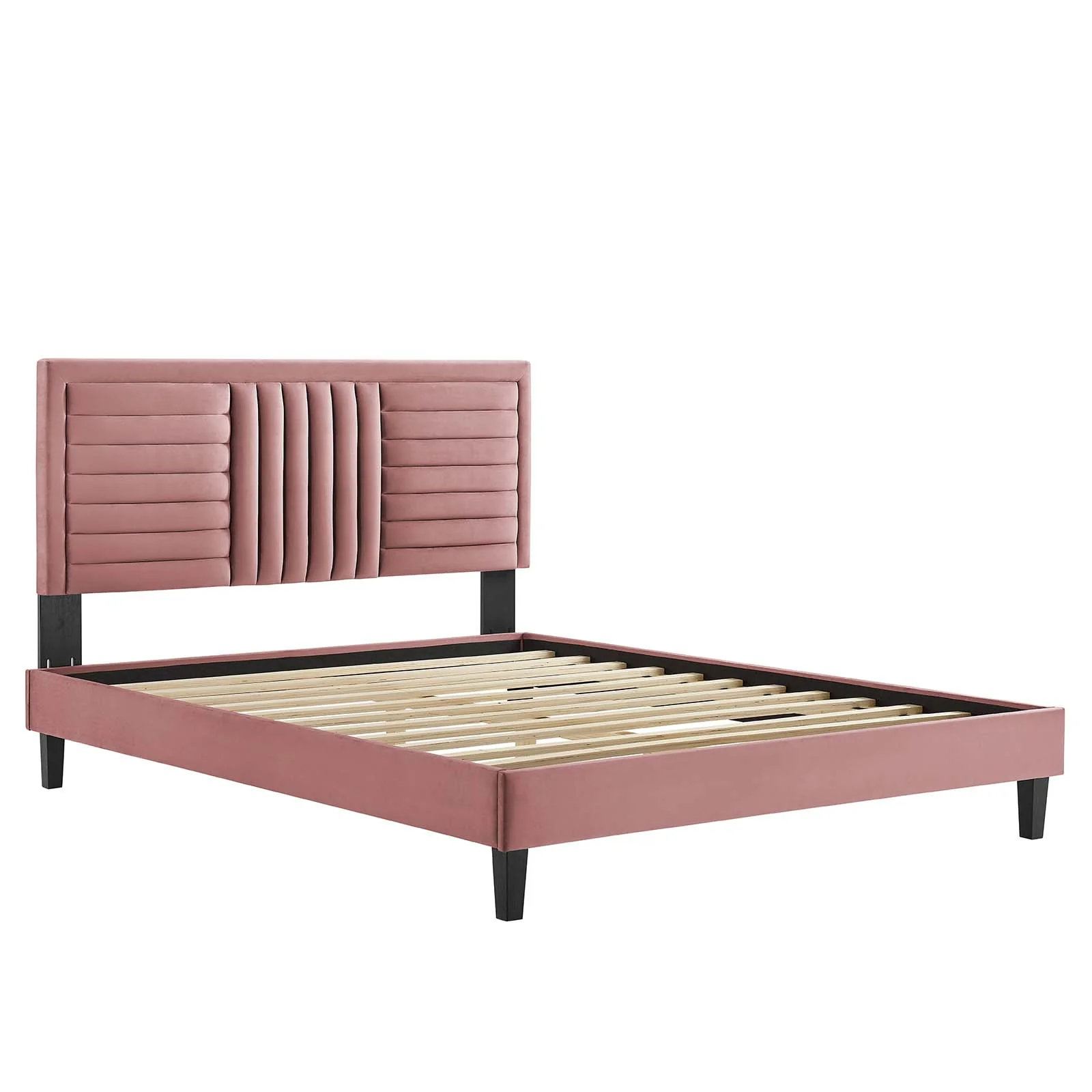 Sofia Channel Tufted Performance Velvet King Platform Bed By Modway - MOD-7011 - Image 9